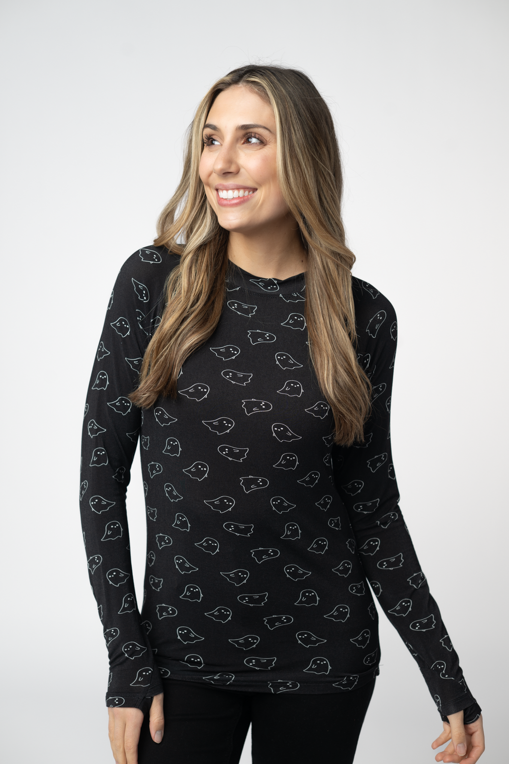 Blair Long Sleeve Top - Midnight Ghosts