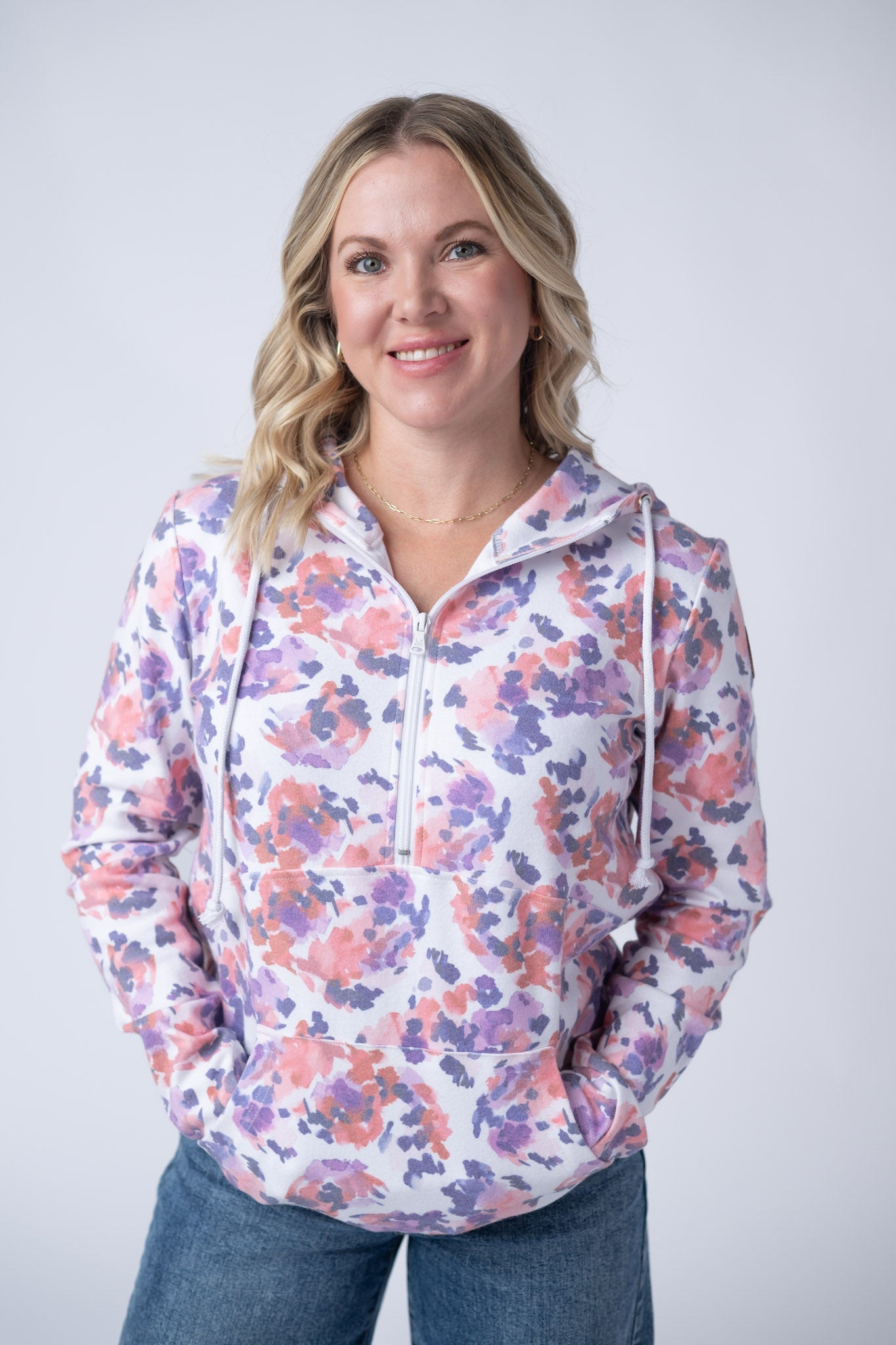 SALE! HalfZip Hoodie - Purple Abstract
