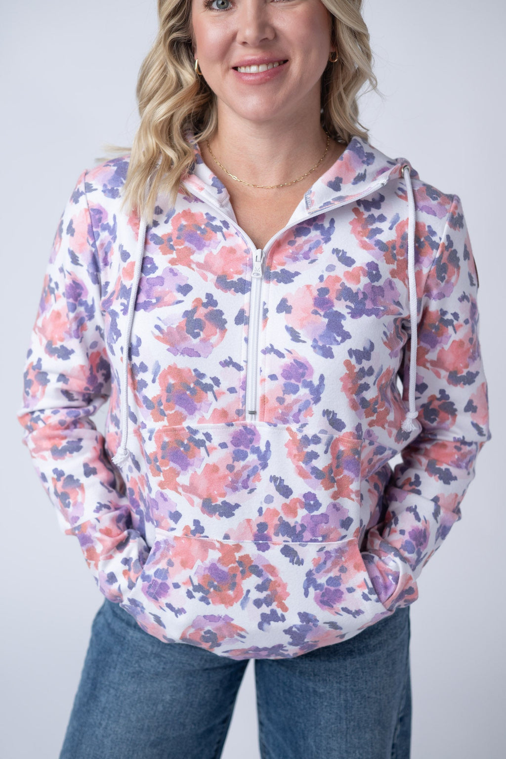 SALE! HalfZip Hoodie - Purple Abstract