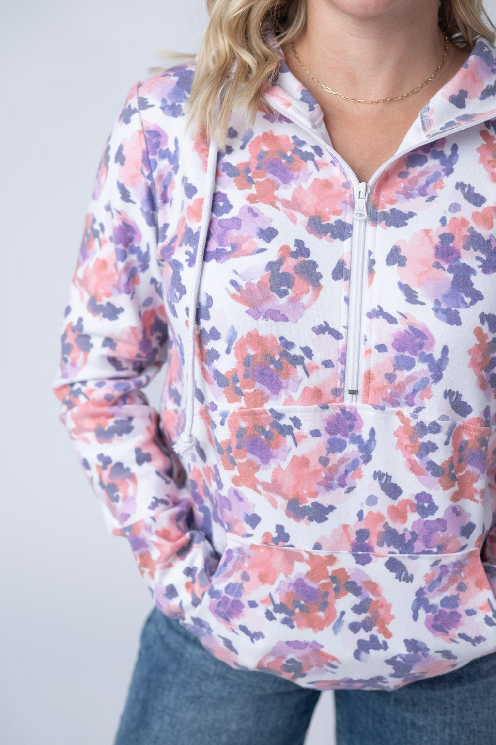 SALE! HalfZip Hoodie - Purple Abstract