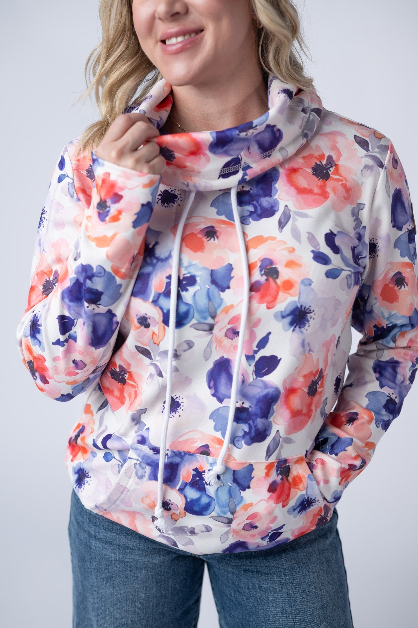 Soft Funnel Neck - Sunset Watercolor Floral