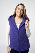 Heather Geometric Hooded Vest - Purple