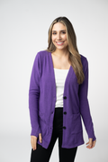 Cori Cardigan - Heathered Purple
