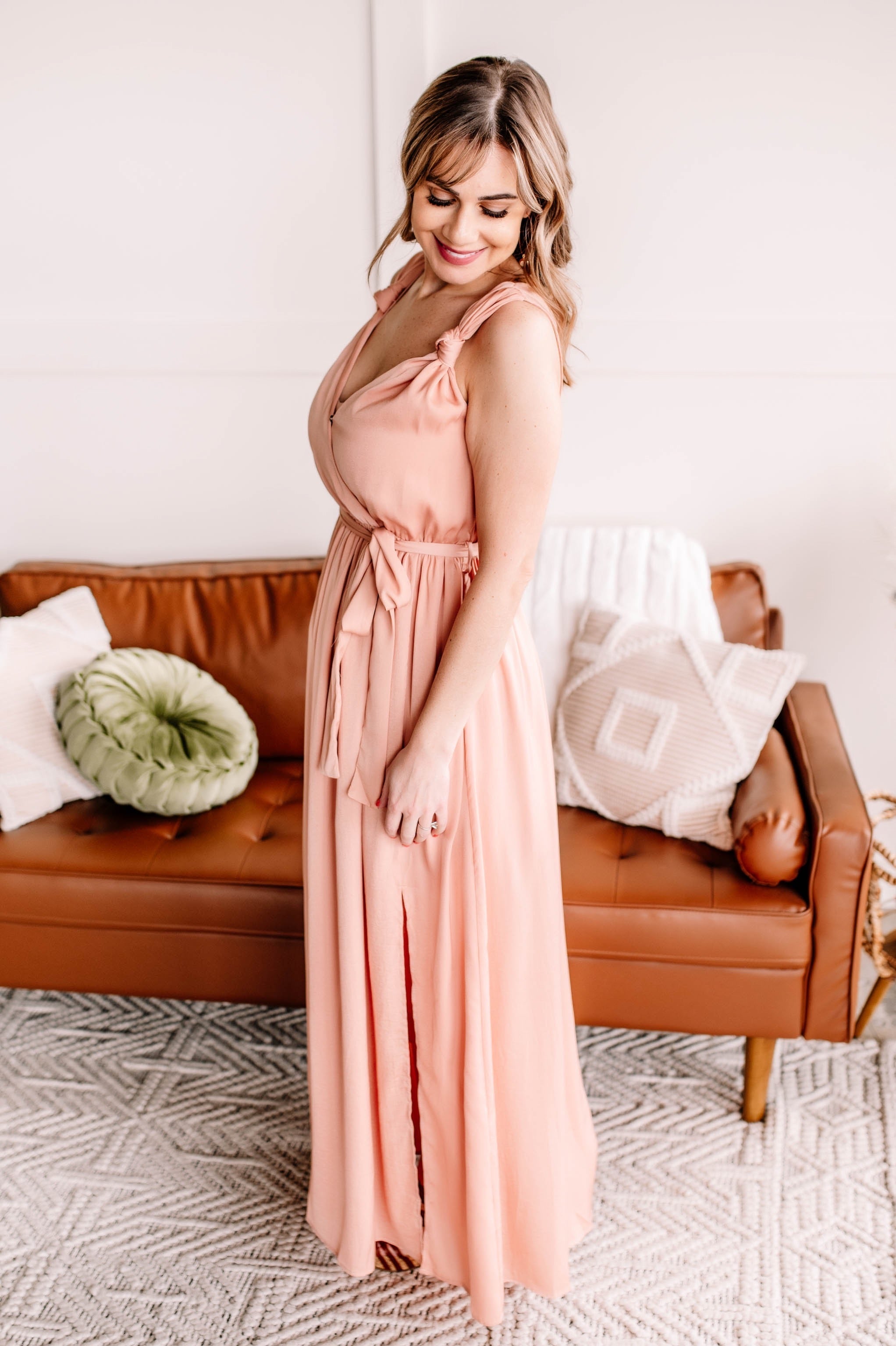 In Store Surplice It To Say Peachy Dress