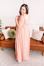 Load image into Gallery viewer, In Store Surplice It To Say Peachy Dress
