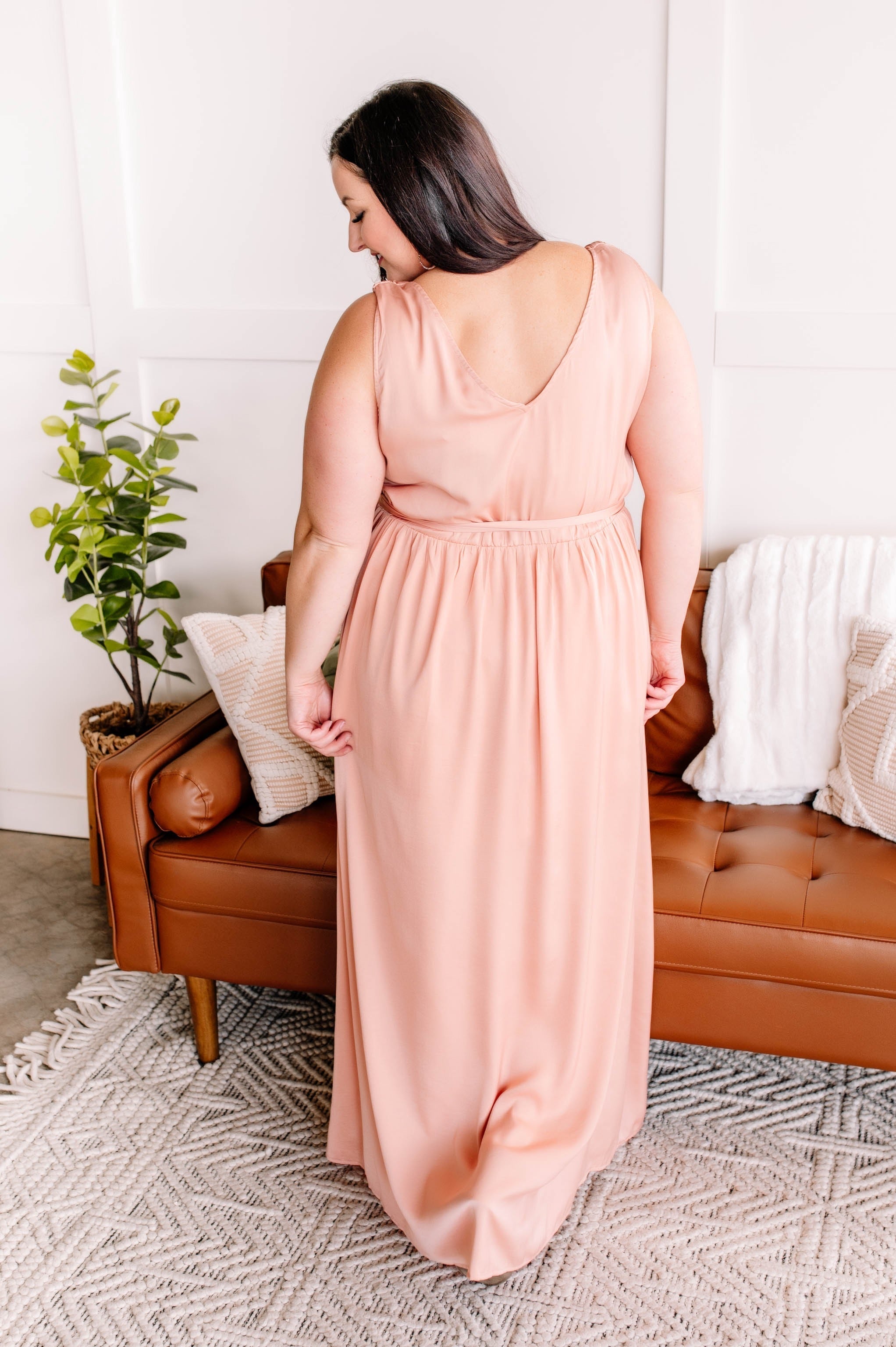 In Store Surplice It To Say Peachy Dress