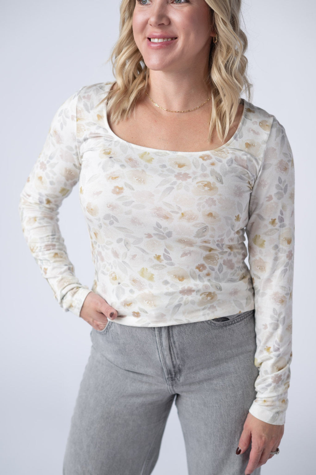Alyssa Long Sleeve Top - Blush Floral