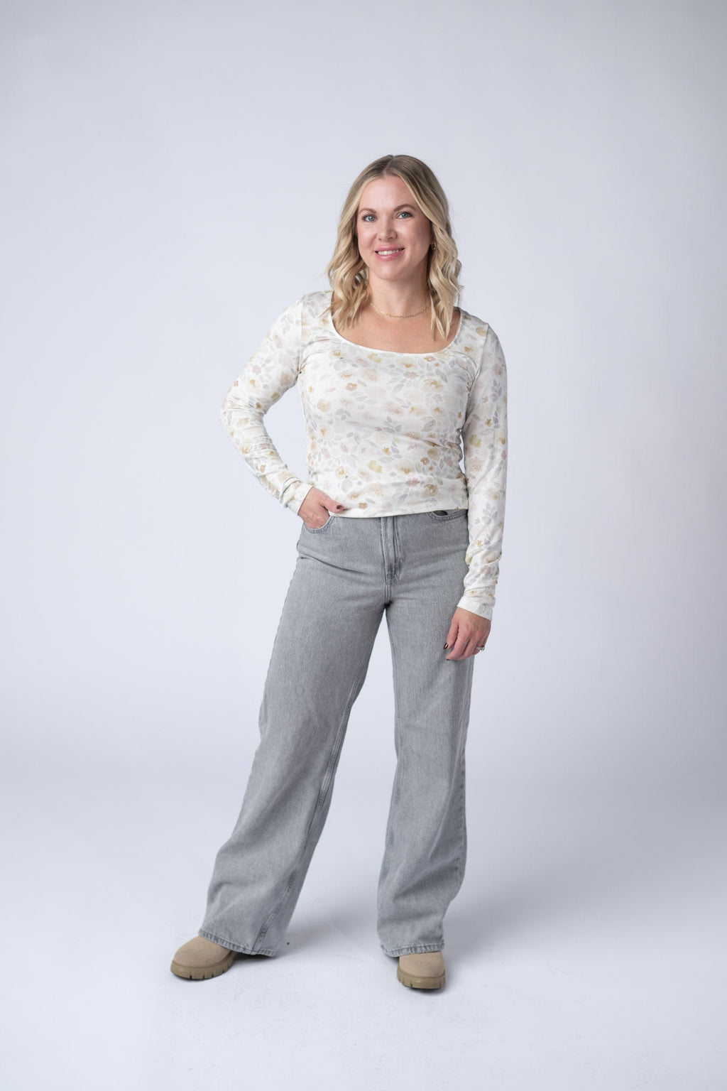 Alyssa Long Sleeve Top - Blush Floral