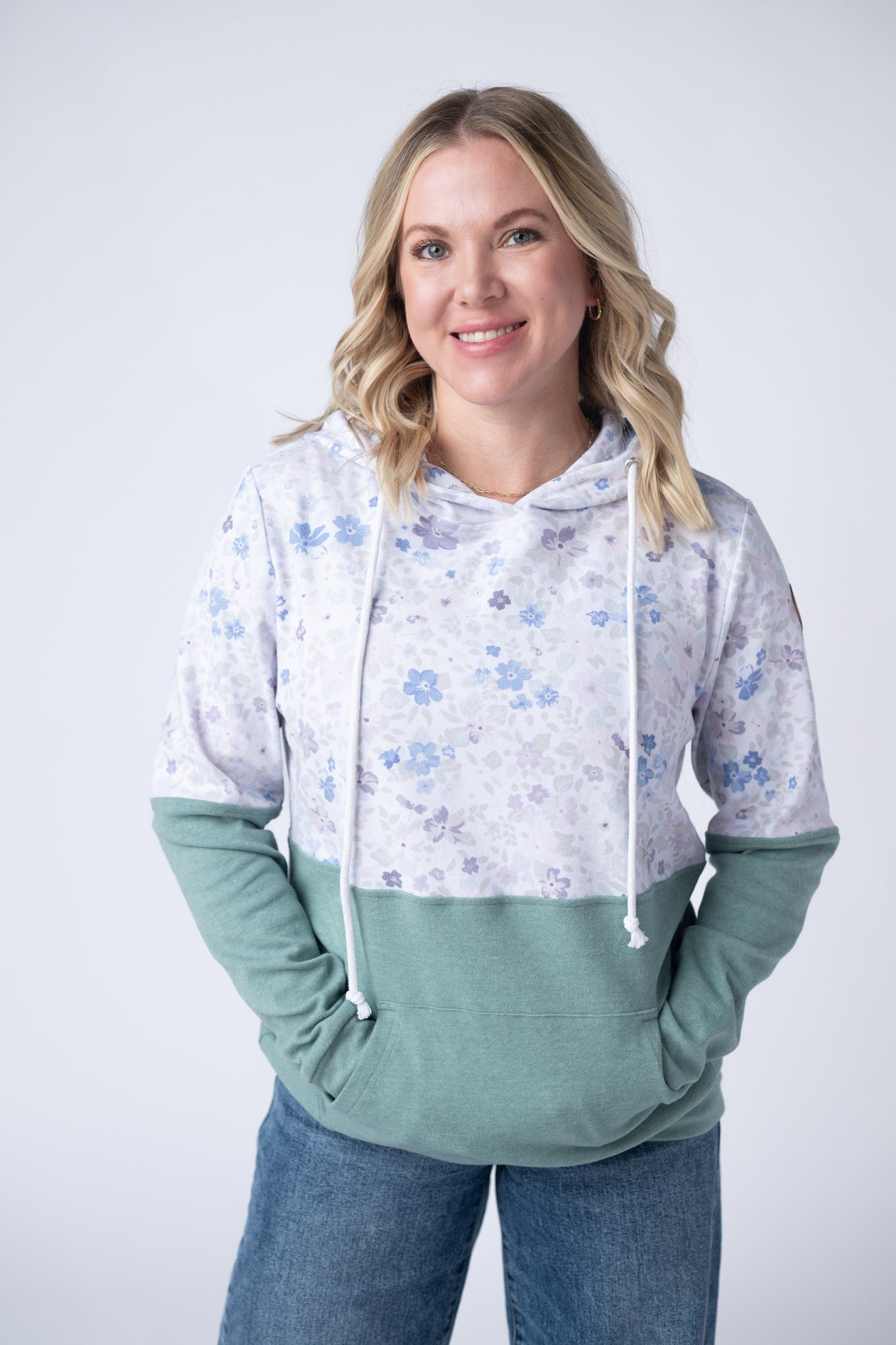 Hailey Pullover Hoodie - Spring Meadows and Sage