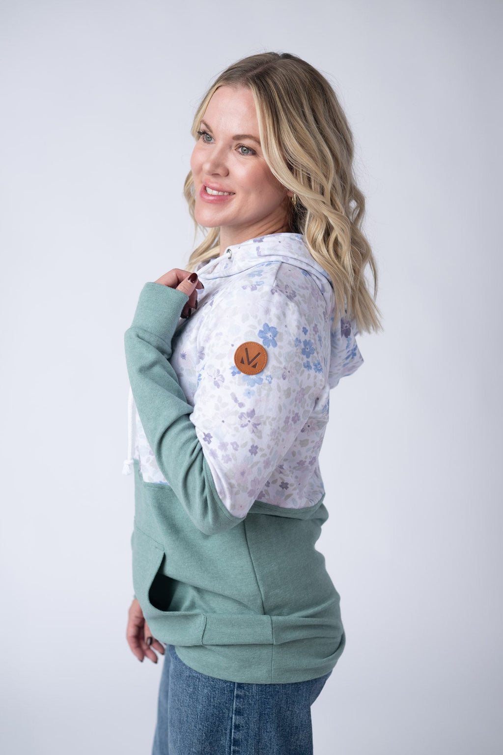 Hailey Pullover Hoodie - Spring Meadows and Sage