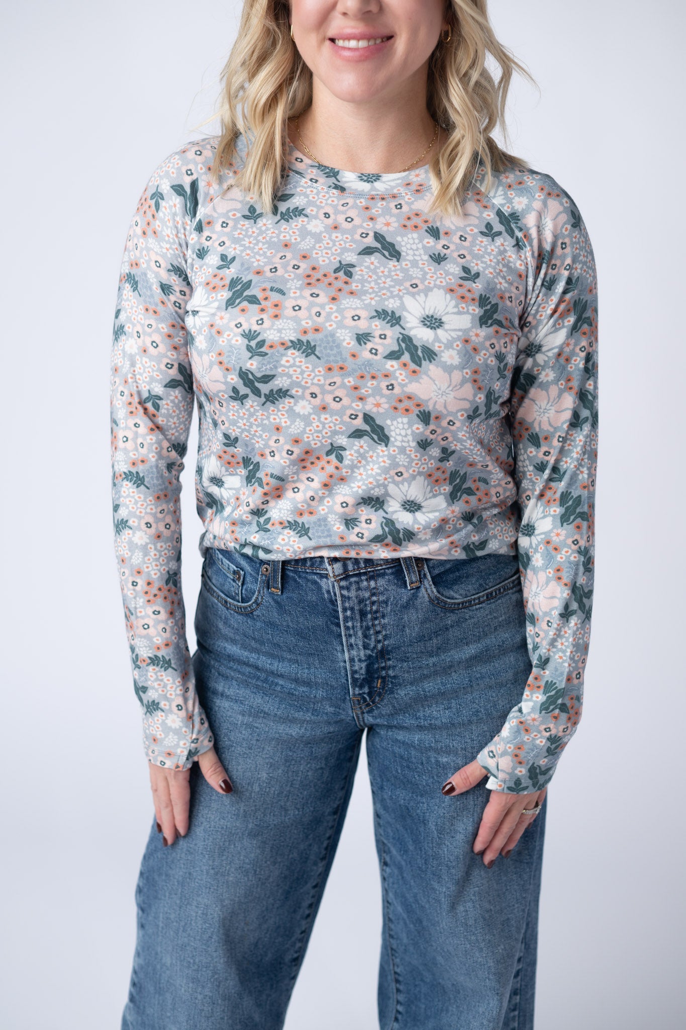 Blair Long Sleeve Top - Ditsy Blush Floral