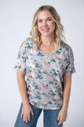 Chloe Cozy Tee - Ditsy Blush Floral