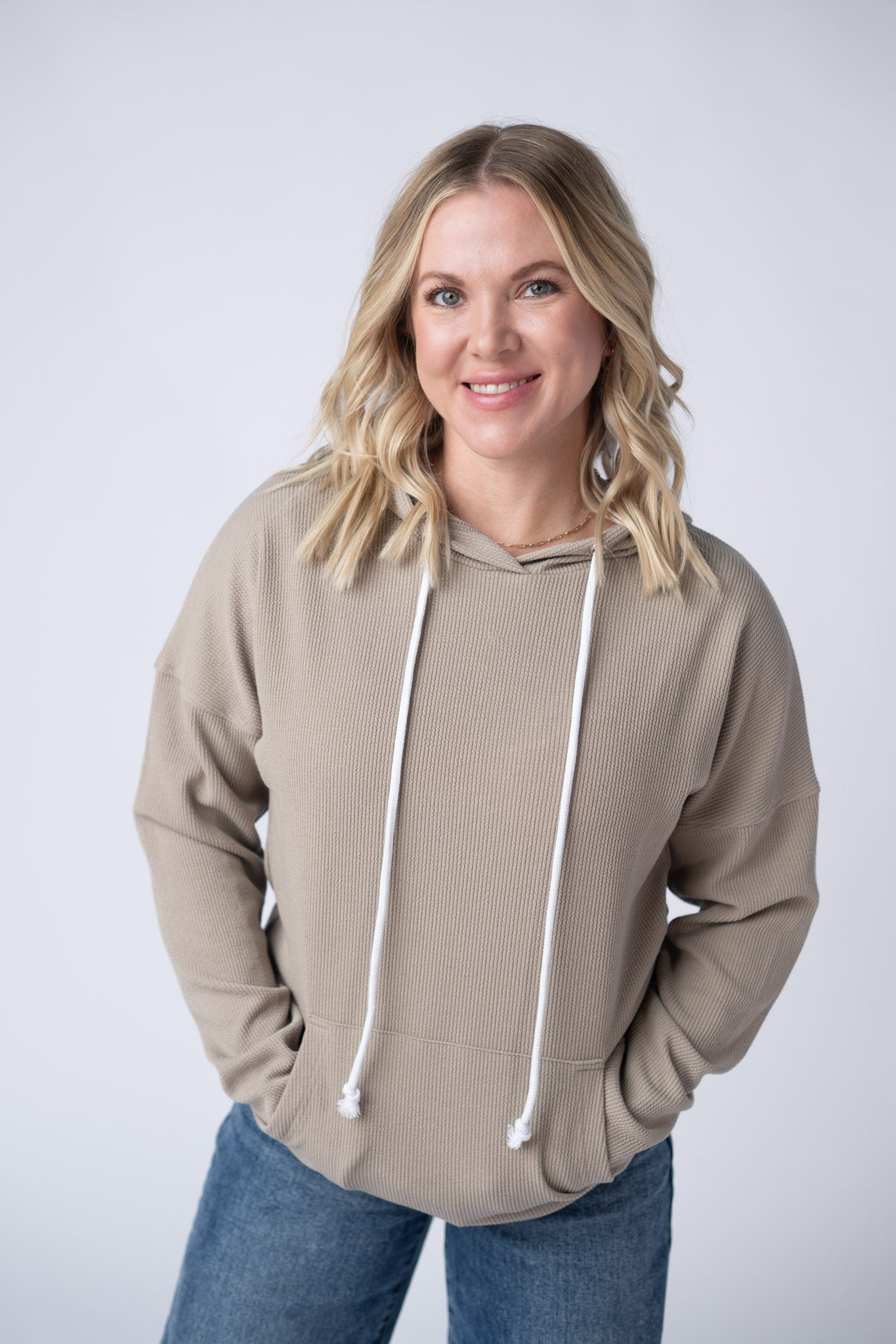 Kacey Ribbed Hoodie - Mocha