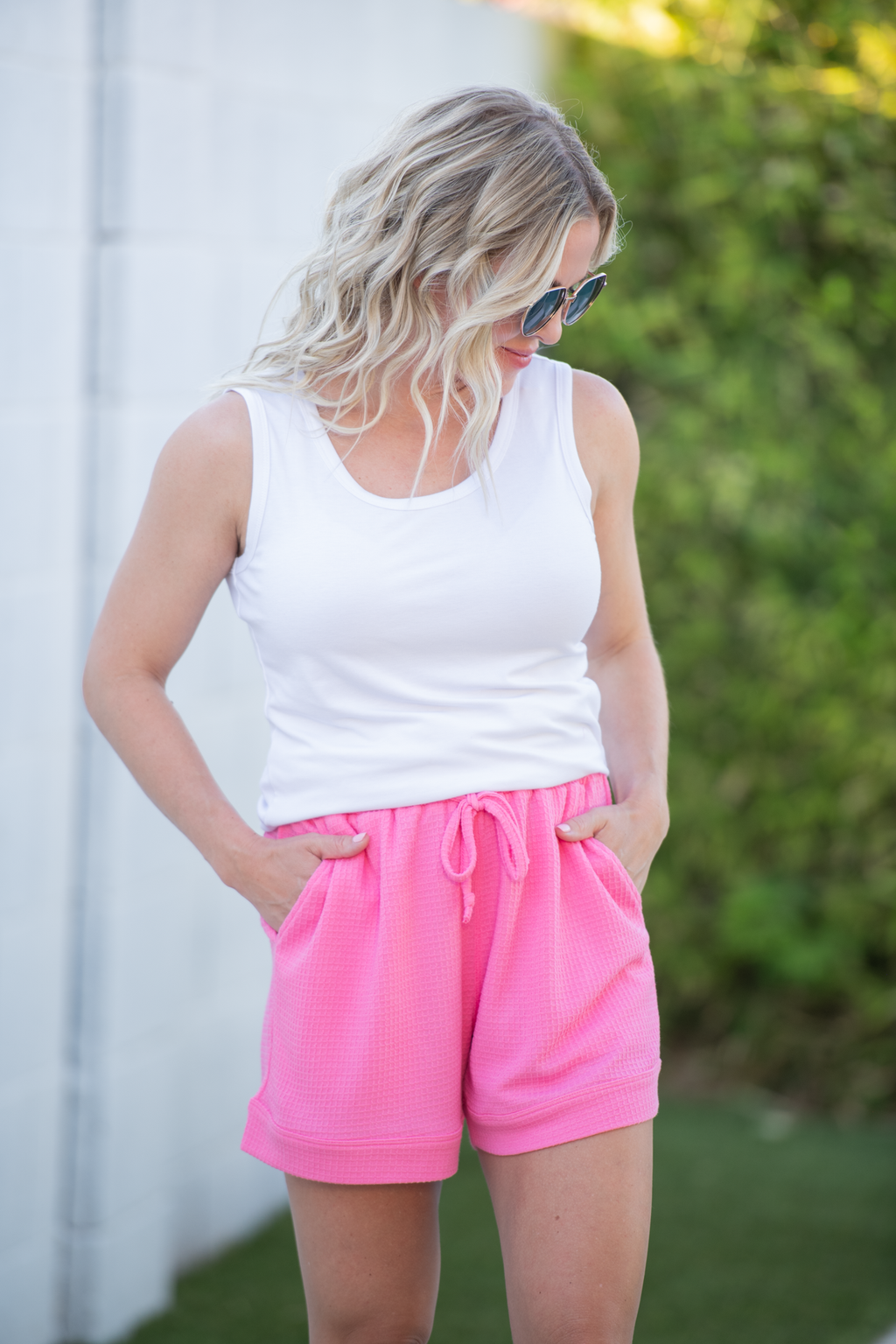Weslie Waffle Shorts - Pink