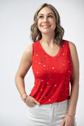 Noelle Tank - Red Liberty Stars