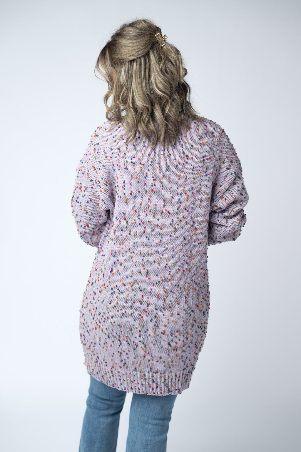SALE! Carly Confetti Dot Cardigan - Lavender