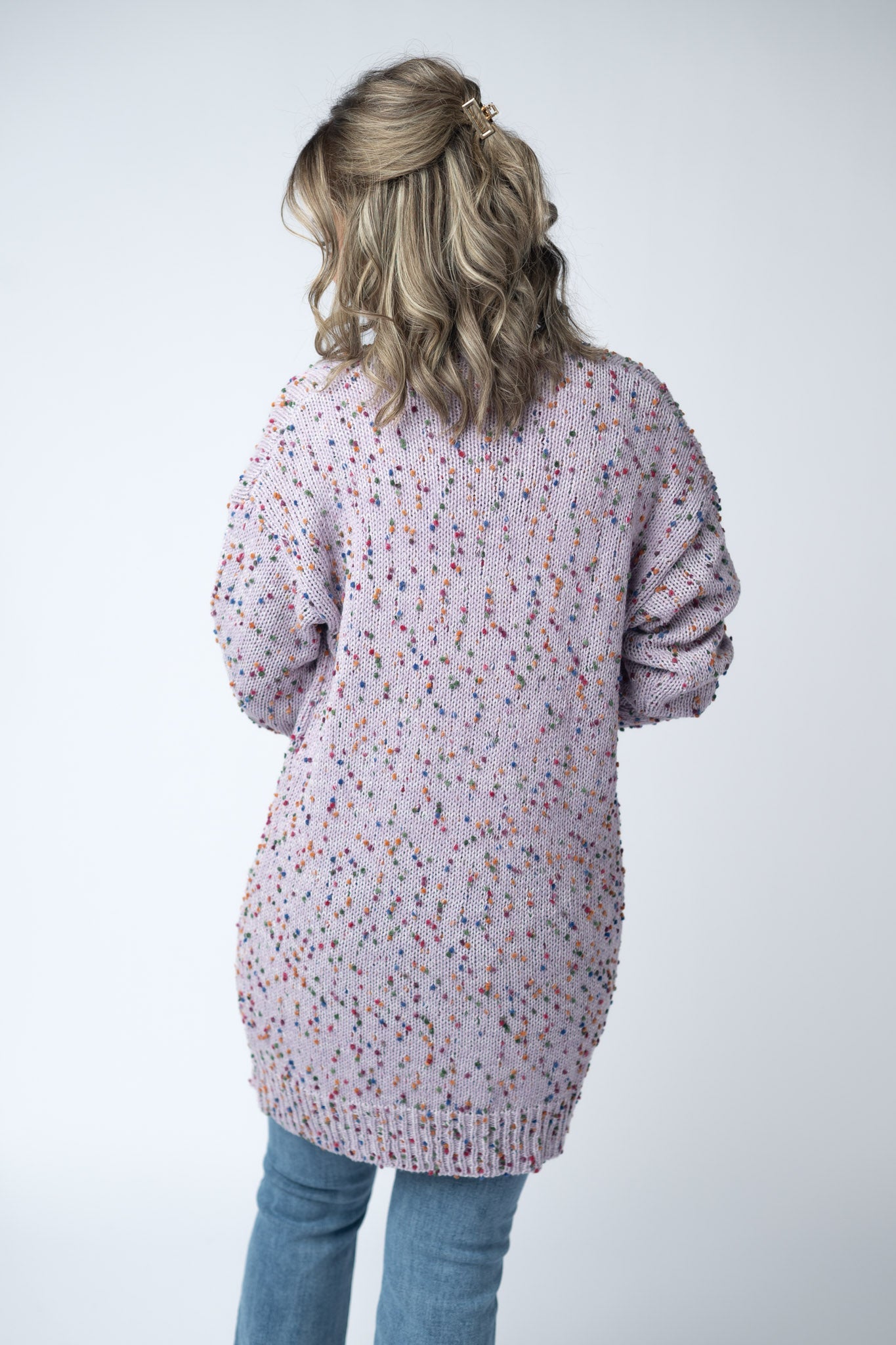SALE! Carly Confetti Dot Cardigan - Lavender