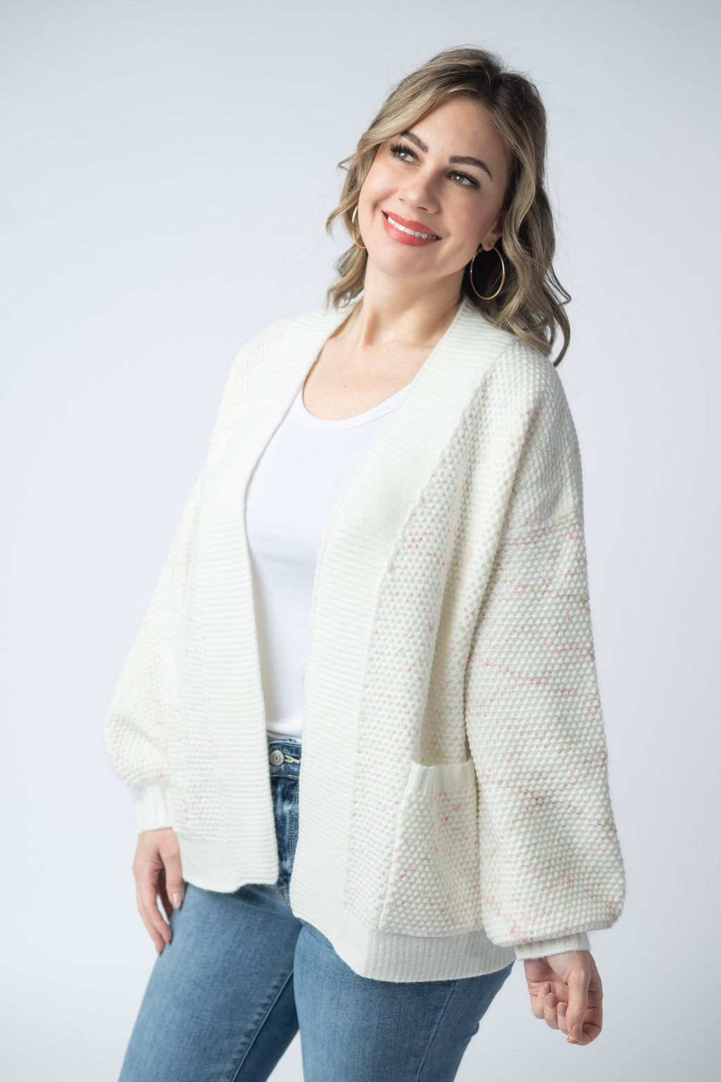 Kinsley Cardigan - Pink and Green Mix