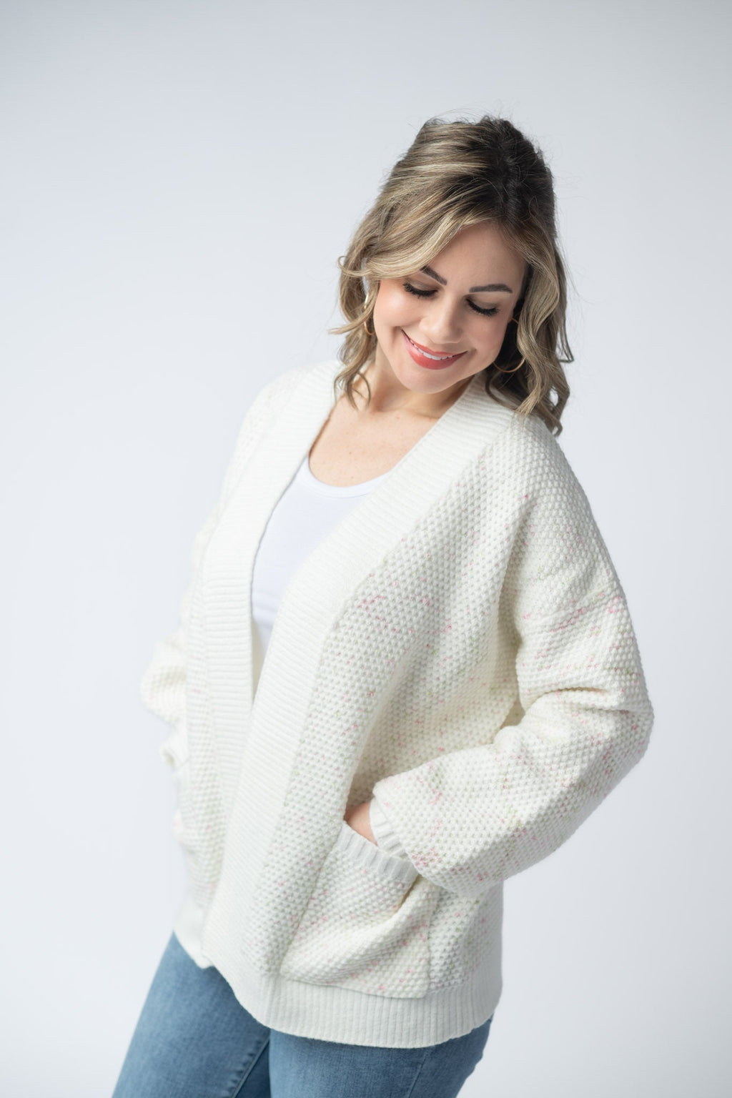 Kinsley Cardigan - Pink and Green Mix