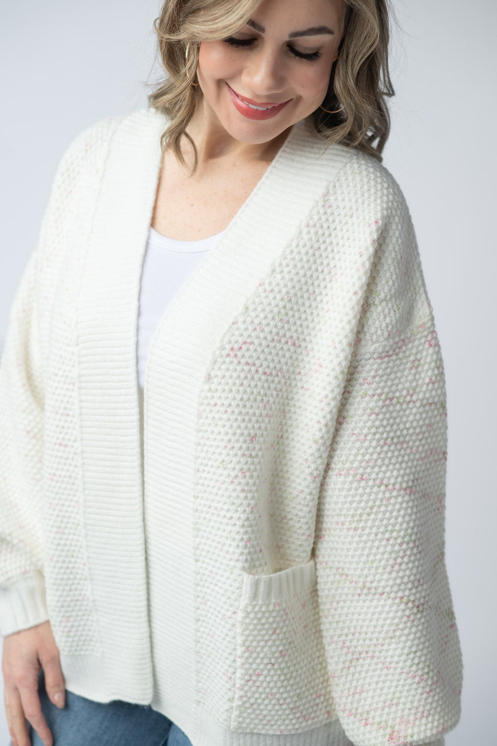 Kinsley Cardigan - Pink and Green Mix