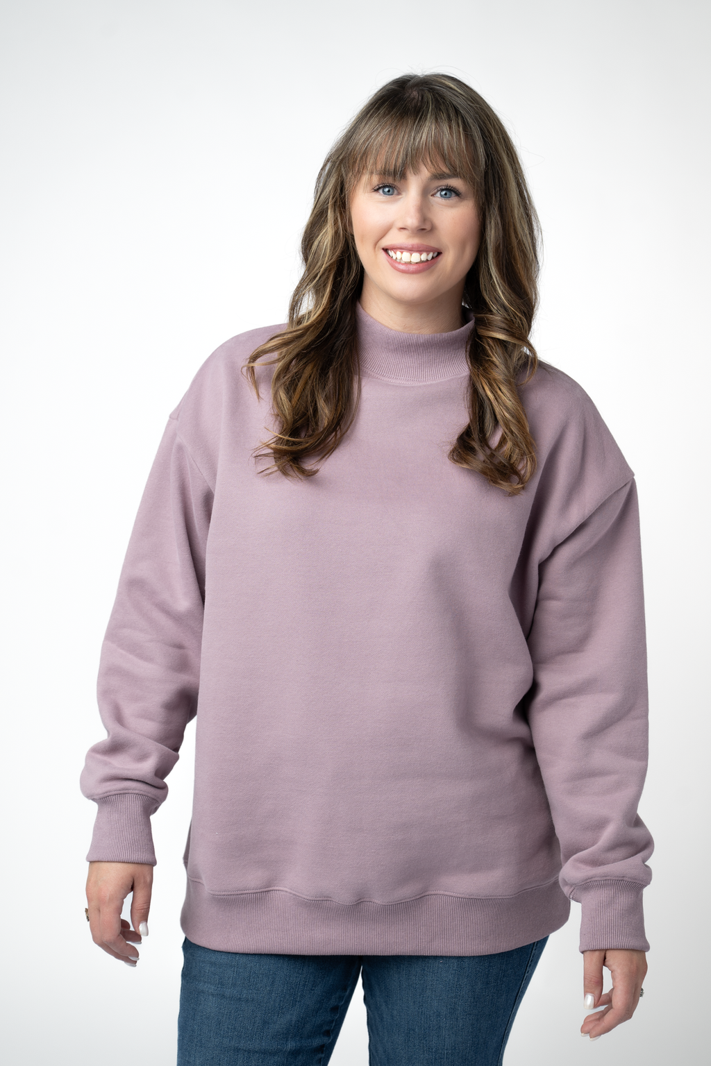 Marley Mock Neck Sweatshirt - Mauve