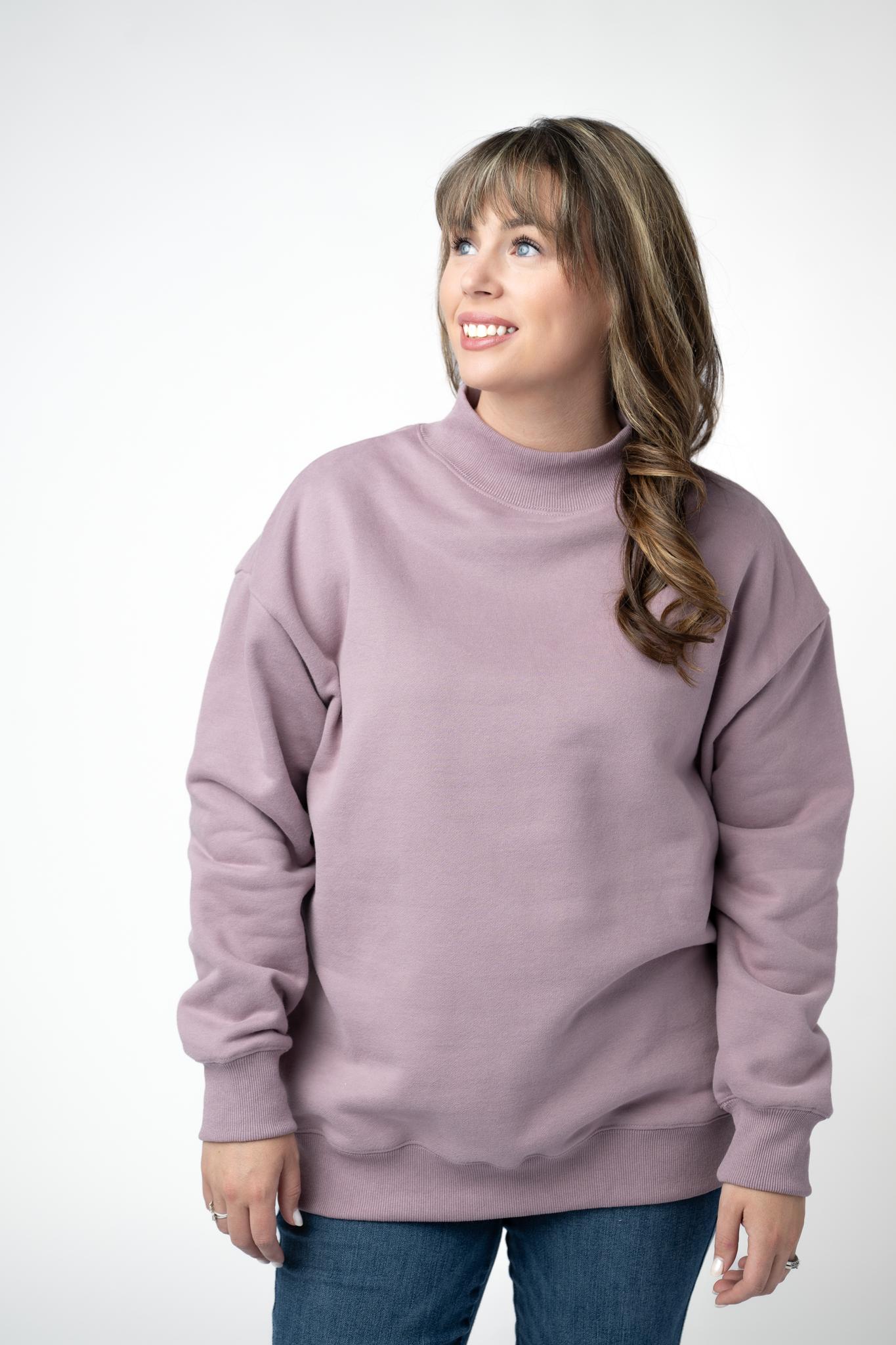 Marley Mock Neck Sweatshirt - Mauve
