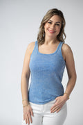 Audrey Vintage Wash Tank - Blue
