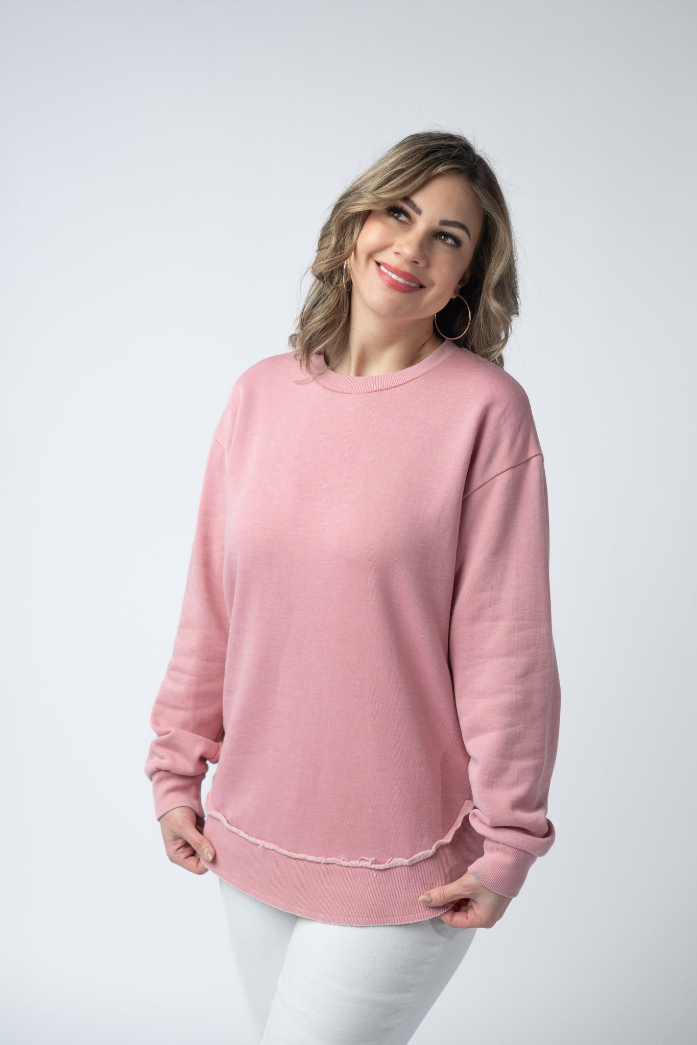 Vintage Wash Pullover - Dusty Pink