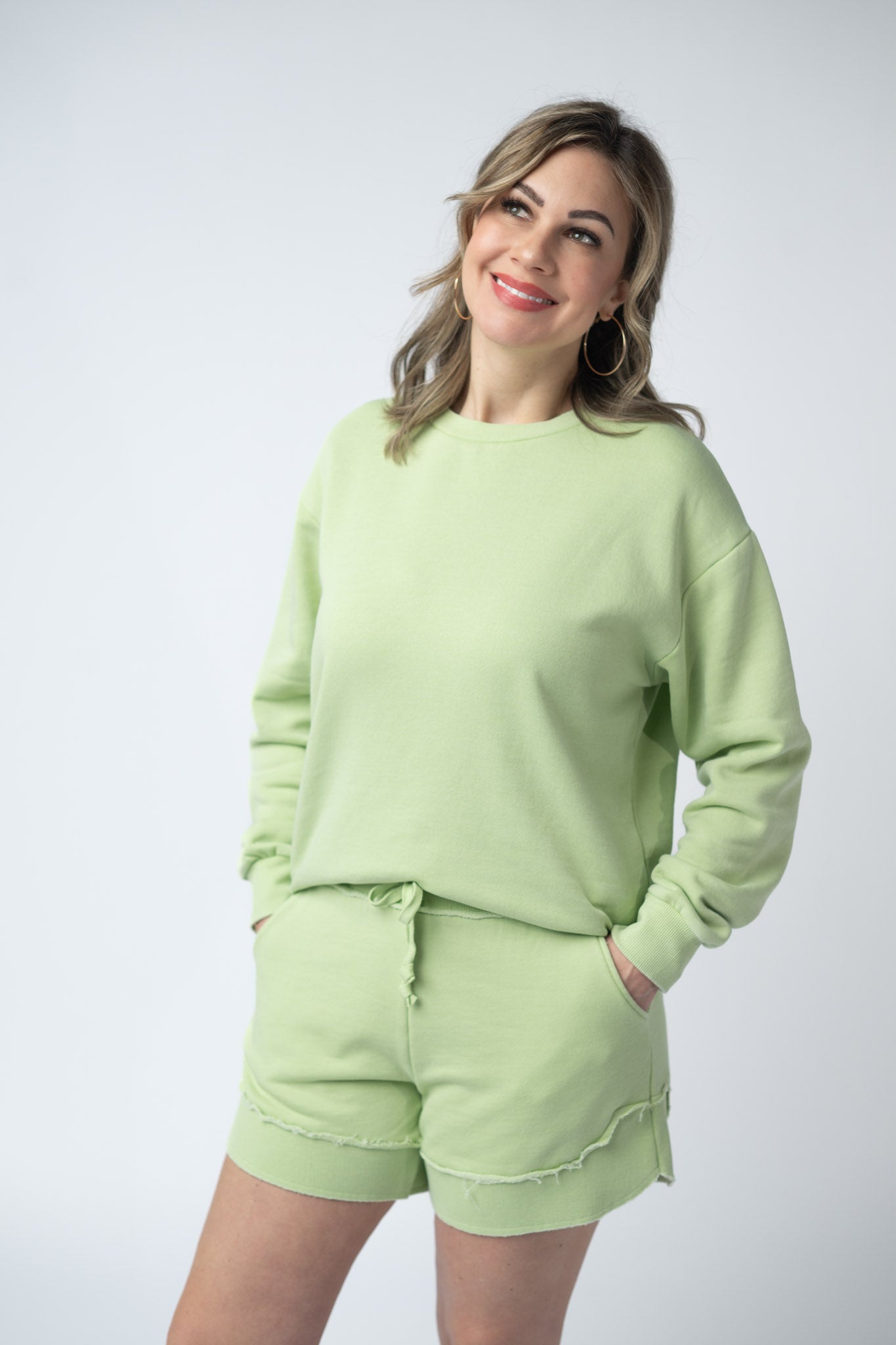 French Terry Stevie Shorts - Spring Leaf
