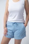 French Terry Stevie Shorts - Dusty Blue