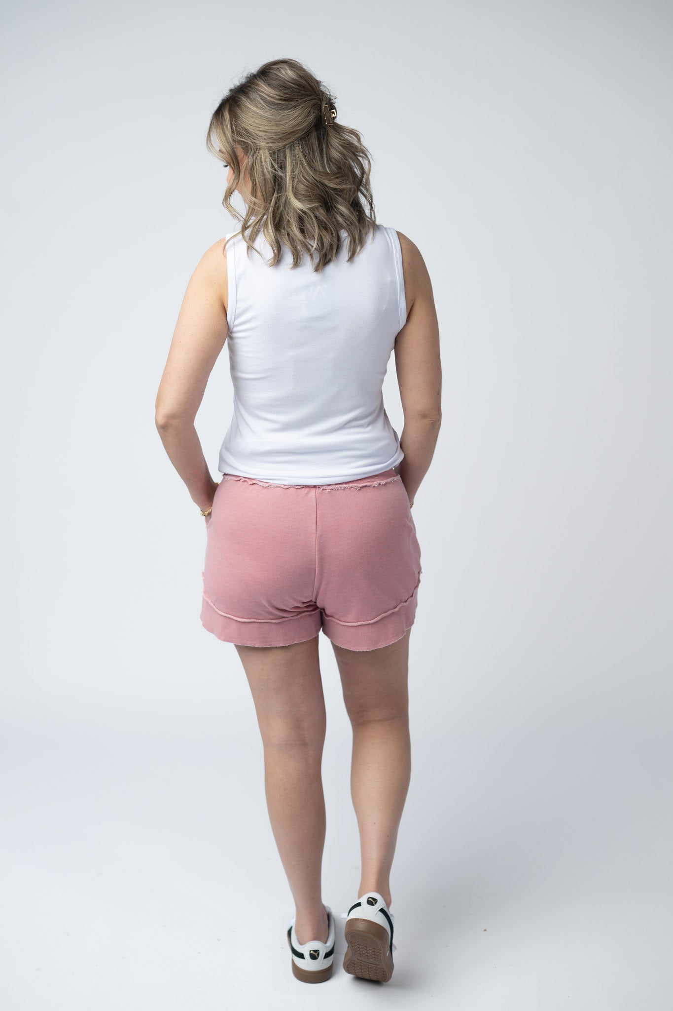 French Terry Stevie Shorts - Dusty Pink