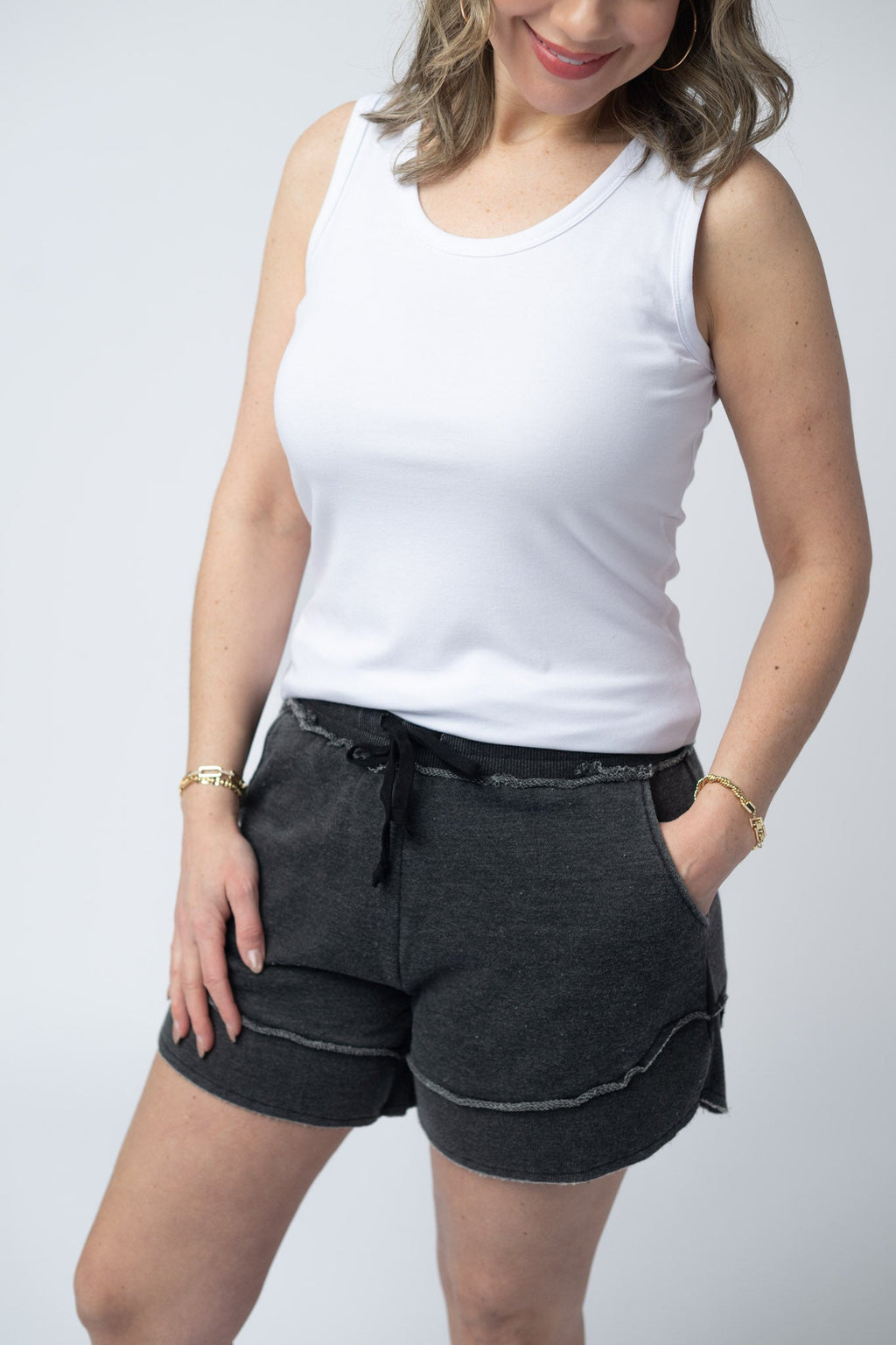 French Terry Stevie Shorts - Black