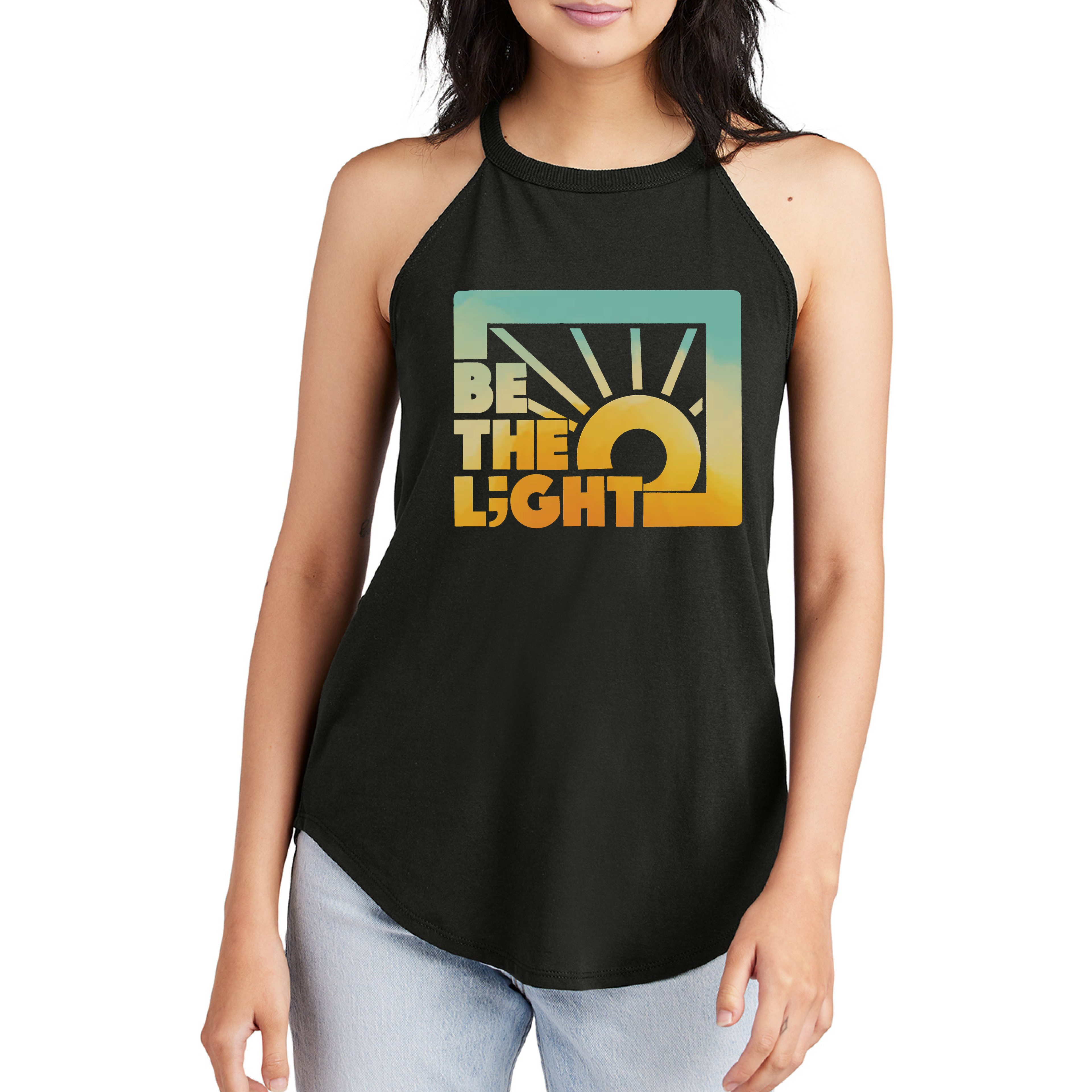 Be The Light Sunset Ombre High Neck Tank