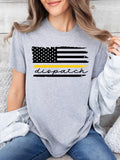 Dispatch Flag Tee in Gray- Short or Long Sleeve!