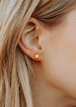 Load image into Gallery viewer, Square Stud Earrings-Gold
