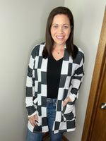 Load image into Gallery viewer, Lola Cardigan in Black Checkered
