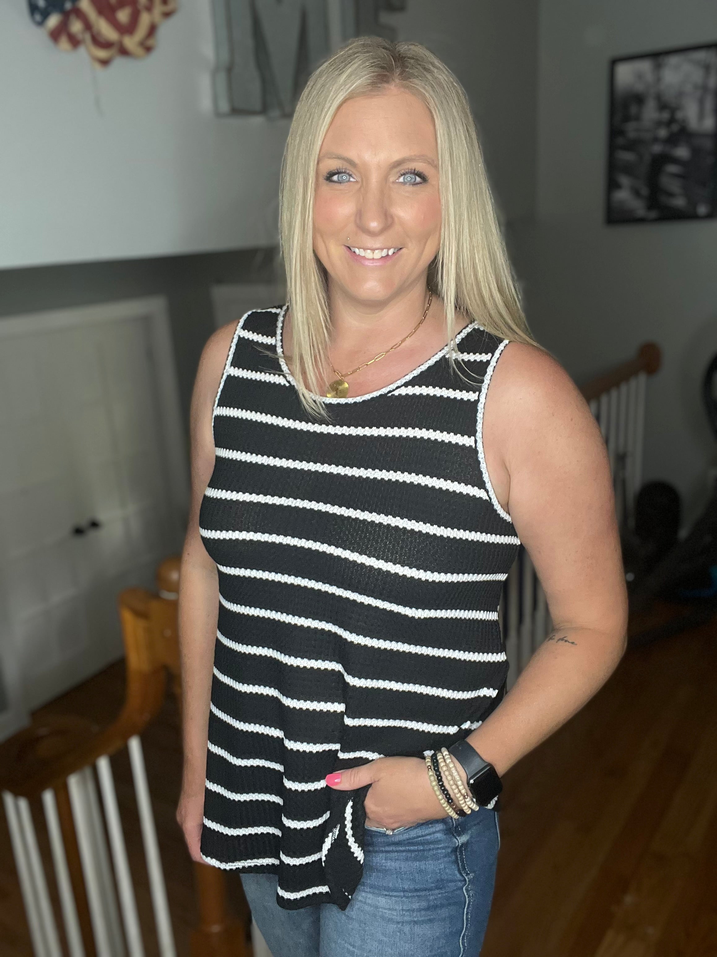 Think About It Tank In Black FINAL SALE