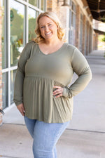 Load image into Gallery viewer, Long Sleeve Sarah Ruffle - Olive
