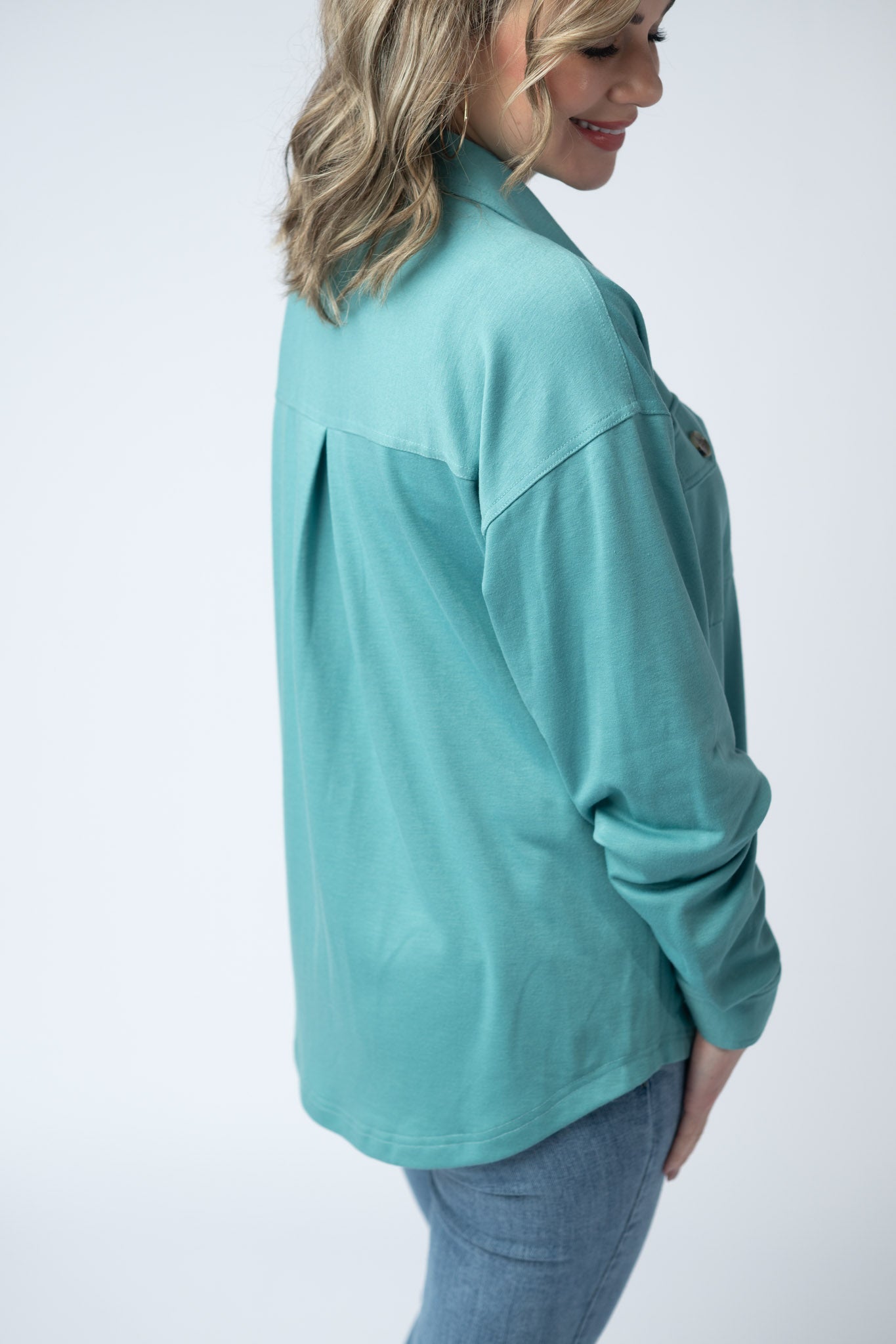 Brenna Button Down Top - Teal