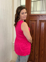 Load image into Gallery viewer, Renee Ruffle Tank - Hot Pink
