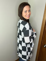 Load image into Gallery viewer, Lola Cardigan in Black Checkered
