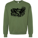 Load image into Gallery viewer, Eagle Flag  in Military Green in Tee OR Crew
