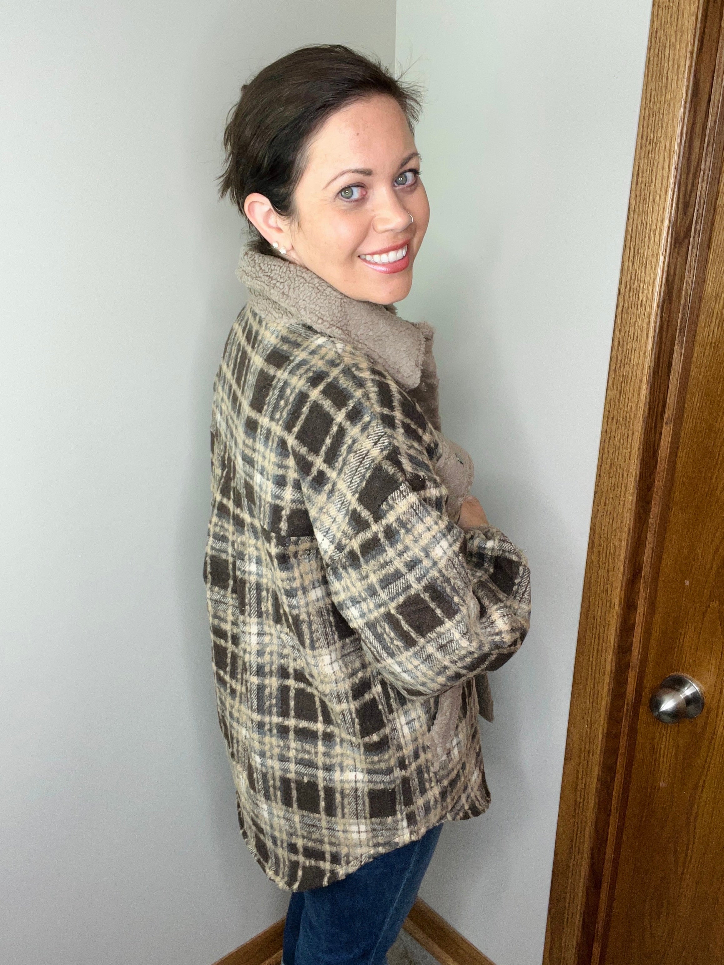 Huxley Plaid Jacket In Brown