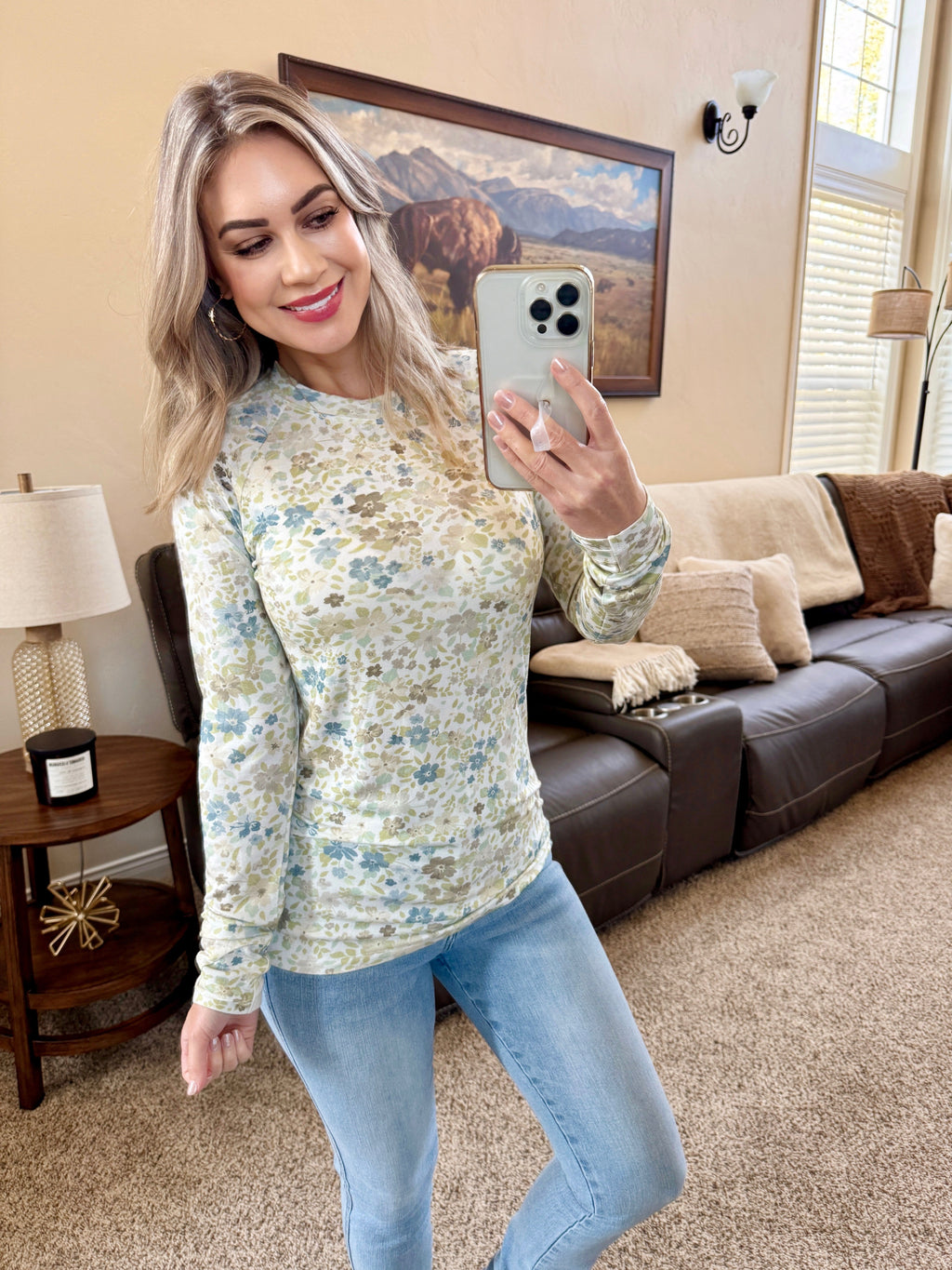 Blair Long Sleeve Top - Spring Meadows