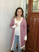 Load image into Gallery viewer, Gonna Make It Cardigan In Rose Stripe FINAL SALE
