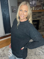 Load image into Gallery viewer, Greater Love Pullover in Mineral Black
