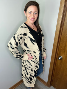 Harper Heavyweight Animal Print Cardigan