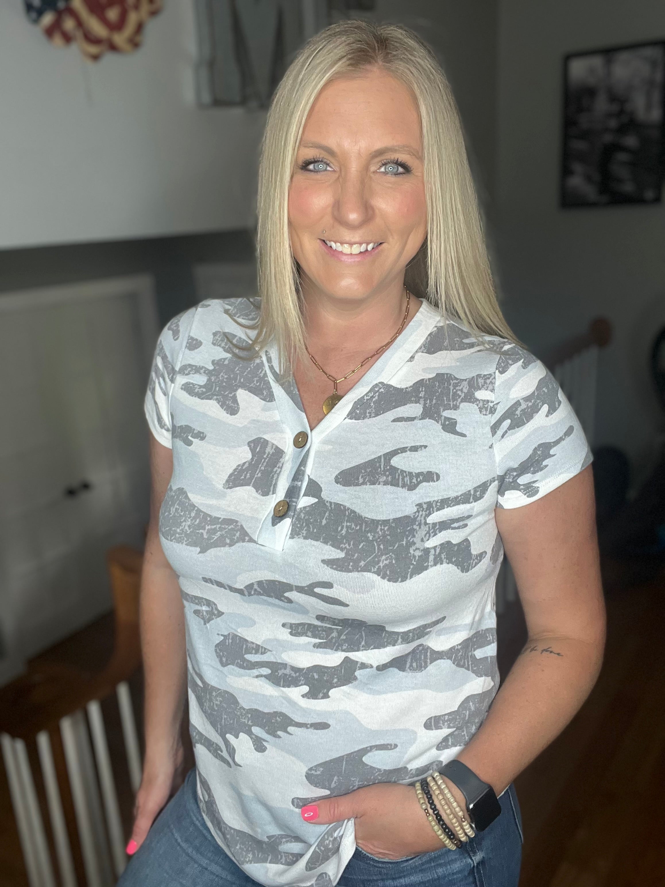 Everyone’s Looking Camo Top FINAL SALE