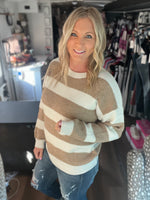 Load image into Gallery viewer, Stella Tan and Ivory Sweater
