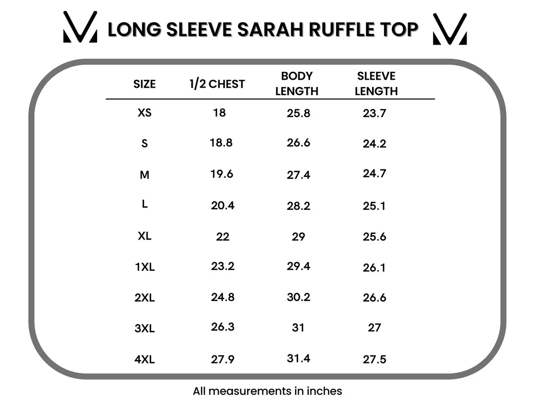 Long Sleeve Sarah Ruffle - Mocha